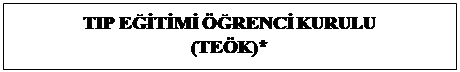 Metin Kutusu: TIP EĞİTİMİ ÖĞRENCİ KURULU   (TEÖK)*  
